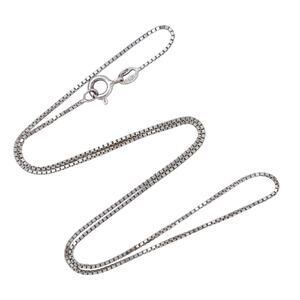 Estate Italy Sterling Silver 925 1.0mm Box Chain Necklace 16"